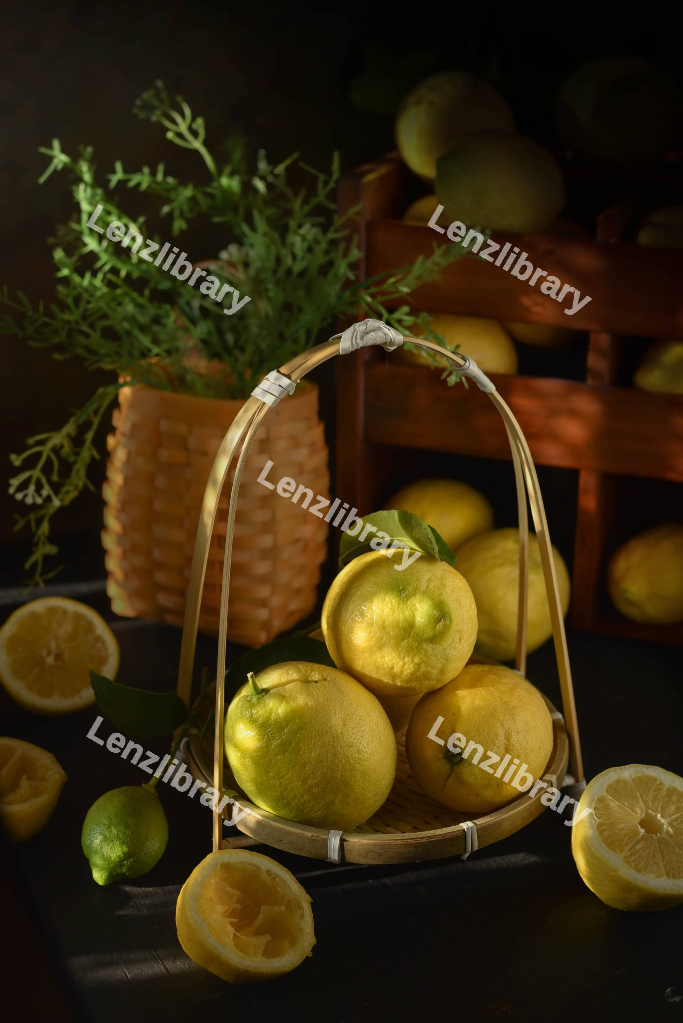 Lemons in a basket